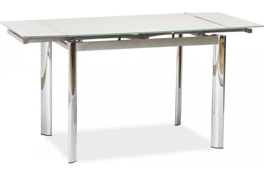 Veneti Rozkladací jedálenský stôl KAMIL - 100x70, biely / chróm